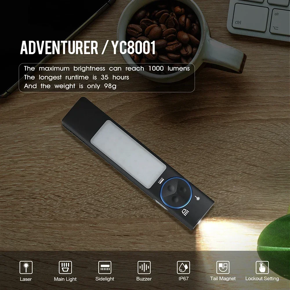 YC8001 1000LM Mini EDC Flashli - đánh giá và giá Keychain Flashlight