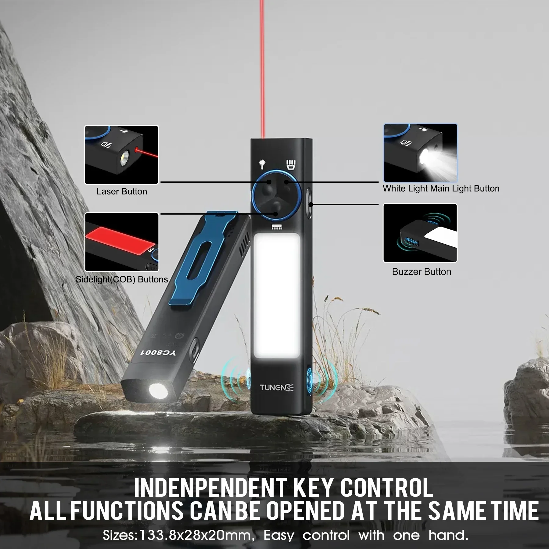 YC8001 1000LM Mini EDC Flashli - đánh giá và giá Keychain Flashlight