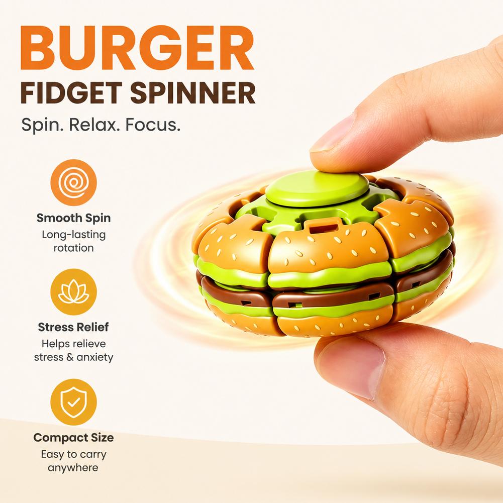 Humburger Fidget Spinner Toy R - đánh giá và giá Fidget Spinner Bearing
