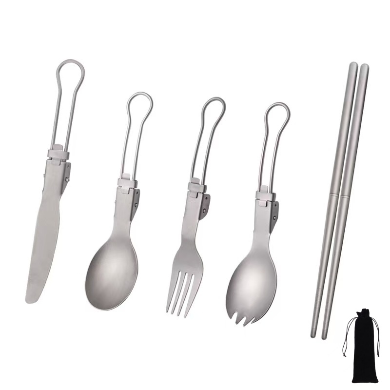 Titanium Foldable Utensil Set  - đánh giá và giá Edc Everyday Carry Knives