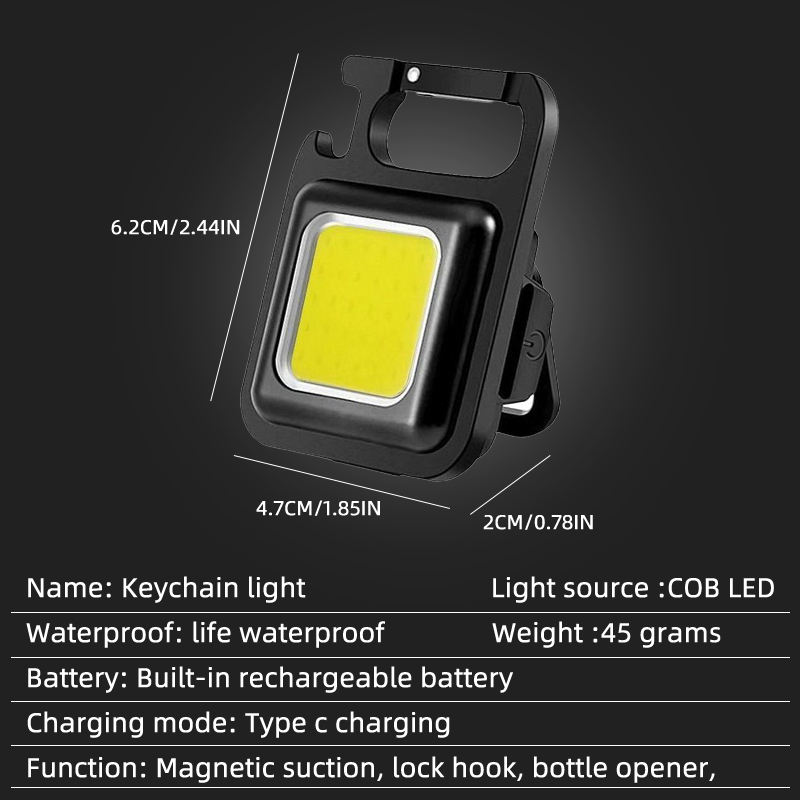 1800LM Mini COB Keychain LED F - đánh giá và giá Keychain Flashlight