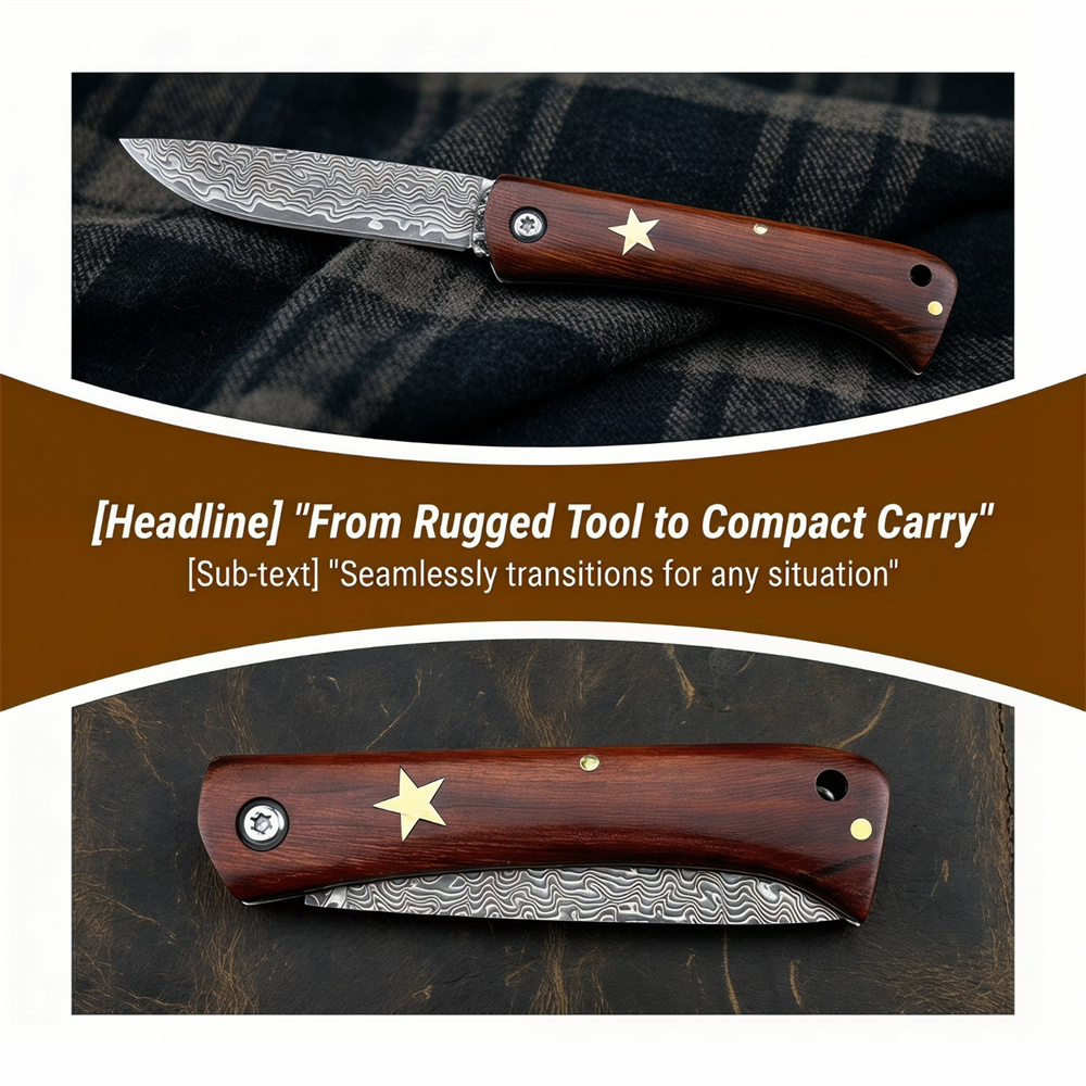 Compact Outdoor Survival Damas - đánh giá và giá Edc Fixed Blade Deep Carry